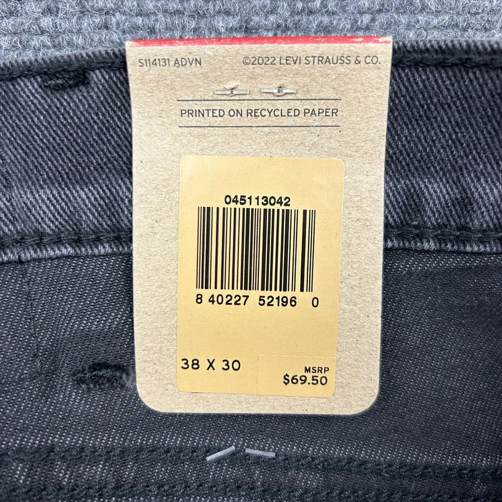 Levi's 511 Slim Jeans Mens 38x30 Black Stretch 5-Pocket Denim Pants